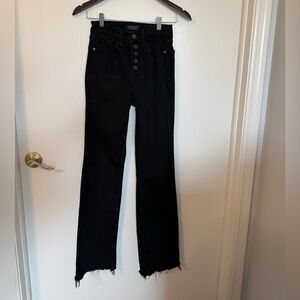 Judy Blue Black High Rise Bootcut Jeans 24 | Button Fly | Raw Hem